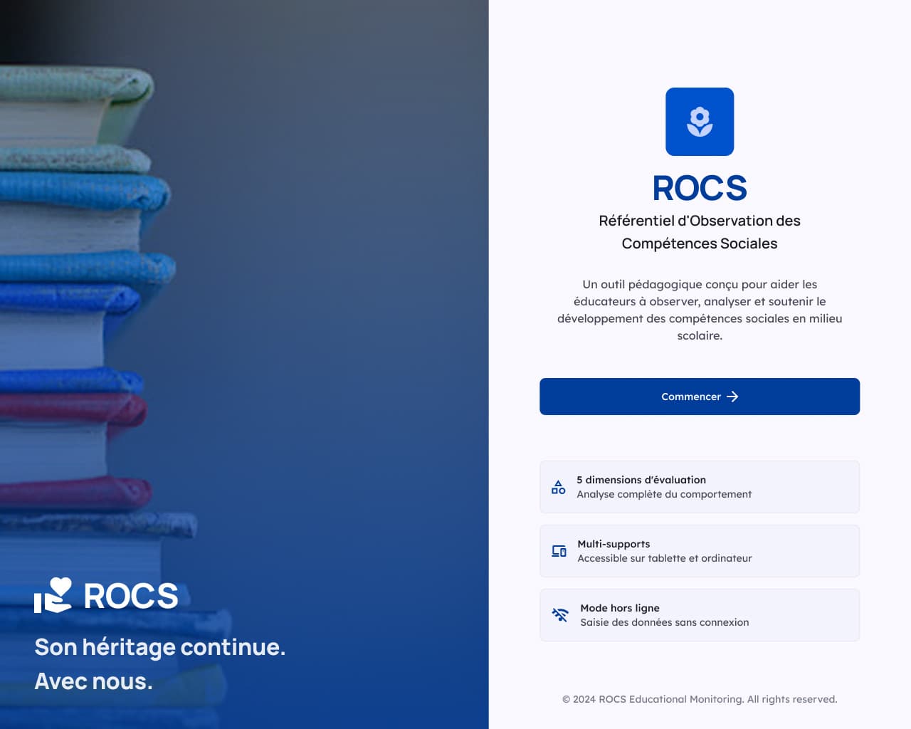 ROCS Welcome Screen