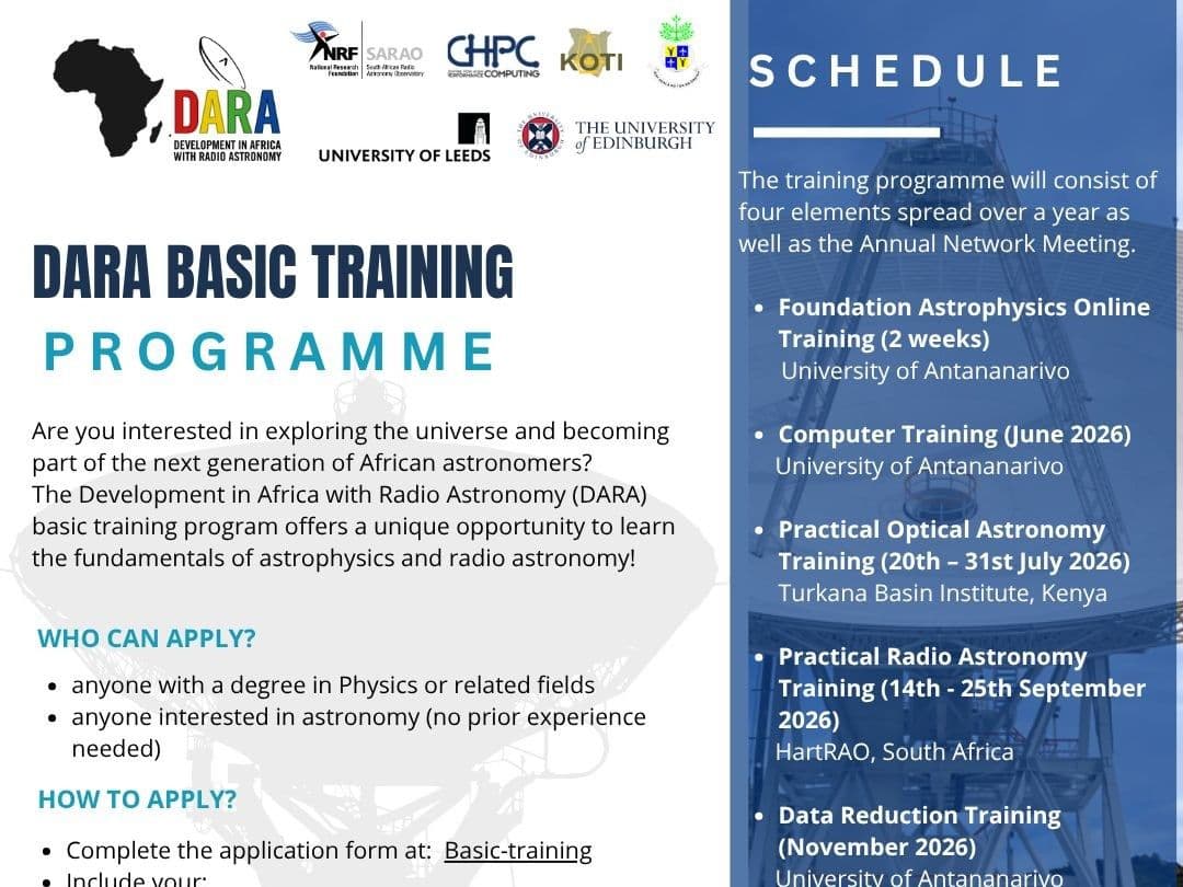 DARA Basic Training in Astrophysics for the 2026/27